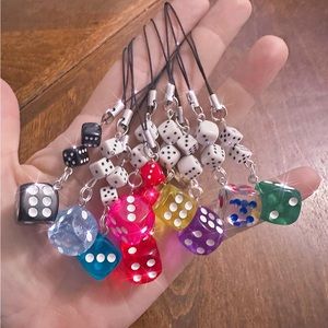 Unique Phone Charm,/ Dice Charm backpack / Dice Gift / Phone Charm Artisan